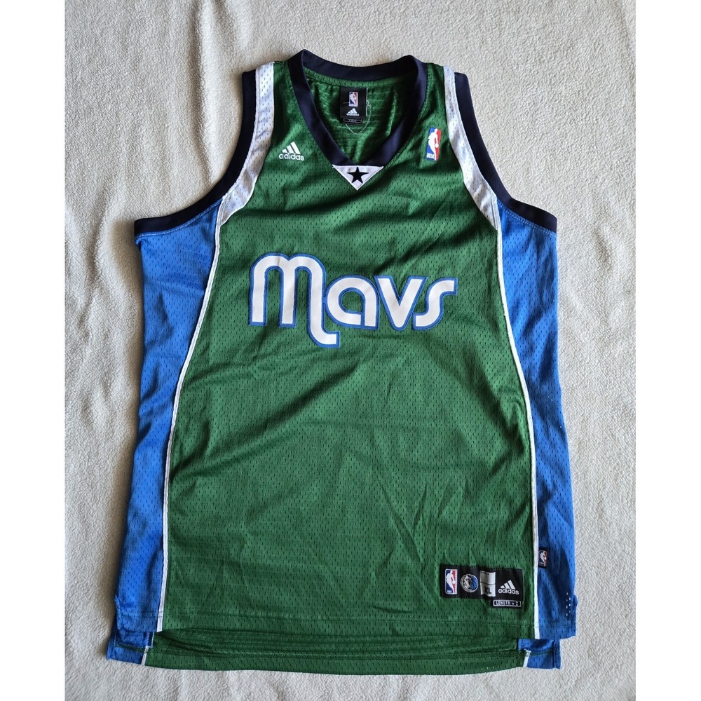 Vintage Dallas Mavericks Basketball Jersey Adidas Green Sz XL Swingman NBA Mavs